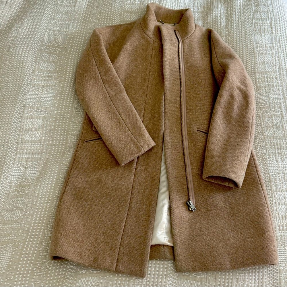 J Crew Stadium Wool Cloth Cocoon Coat sz 6 Camel